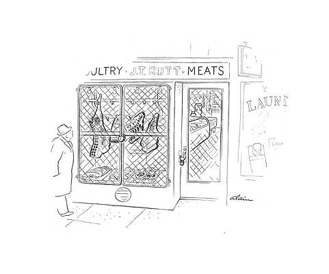 Meat Drawing - New Yorker January 23rd, 1943 by Alain