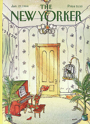 Woman Plays Piano in Elegant Room Painting