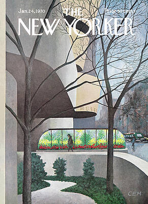 Urban Stroll by a Botanical Window Wall Art