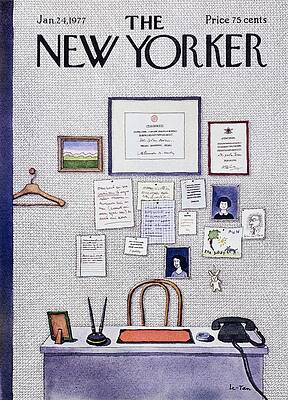 New Yorker Office Desk Setup Painting