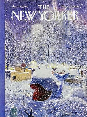 Whale Encrusted in Snowy Central Park Painting