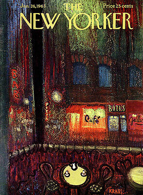 Cityscape at Night with Neon Signs Wall Art