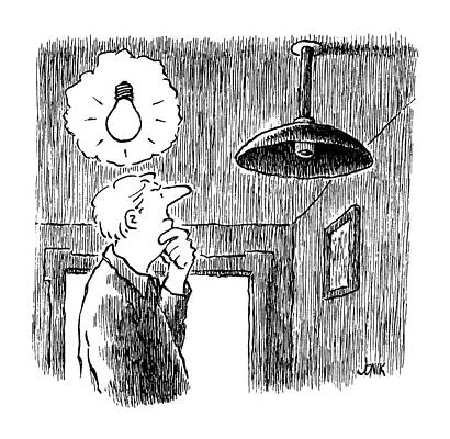 Lighting Wall Art featuring the drawing New Yorker January 27th, 1992 by John Jonik