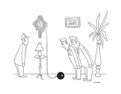 Clock Drawing - New Yorker January 30th, 1943 by Saul Steinberg