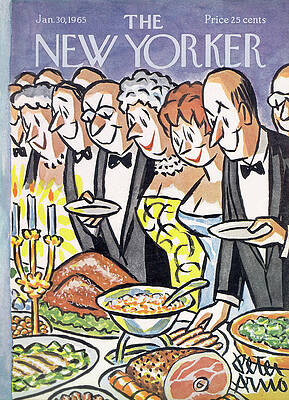 Celebration Wall Art featuring the painting New Yorker January 30th, 1965 by Peter Arno