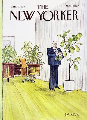 New Yorker Covers Wall Art featuring the painting New Yorker January 30th 1978 by Charles D Saxon