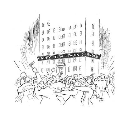 Celebration Drawing - New Yorker January 3rd, 1942 by Ned Hilton