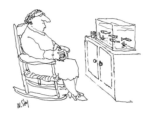 Watching Drawing - New Yorker January 5th, 1987 by William Steig