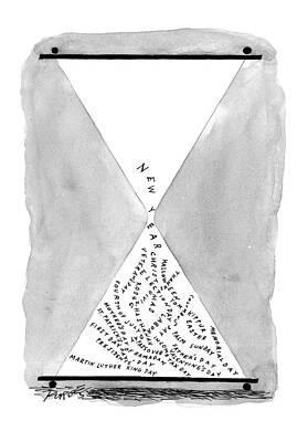 Name Wall Art featuring the drawing New Yorker January 5th, 1998 by Peter Porges