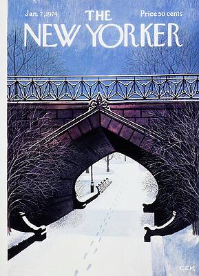 Snowy Bridge in Central Park Painting