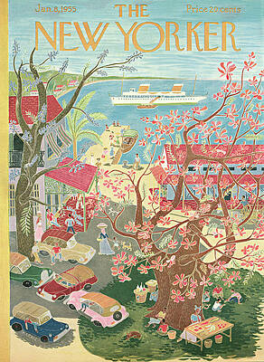New Yorker Spring Scene 1955 Wall Art