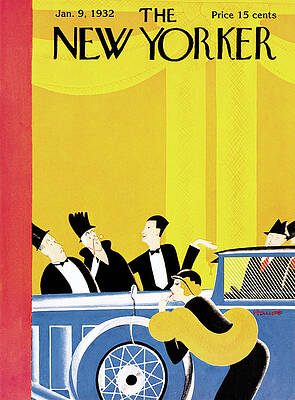 1932 New Yorker Cover with Classic Car Painting