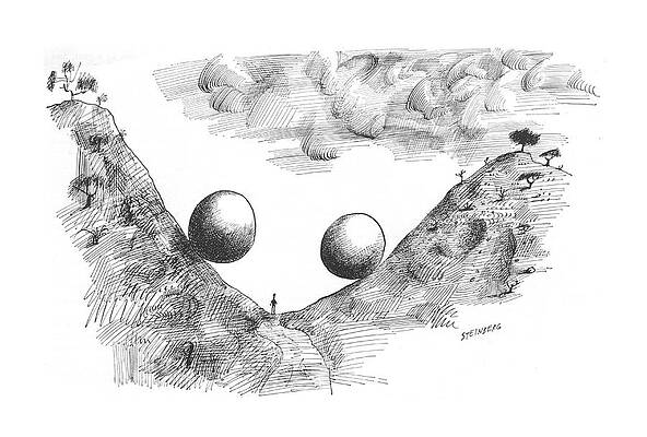 Natural Drawing - New Yorker July 10th, 1965 by Saul Steinberg