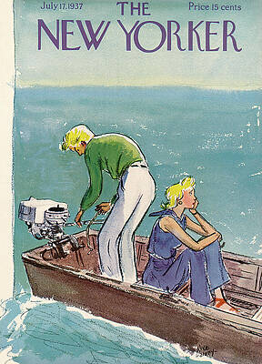 New Yorker 1937 Boating Scene Painting
