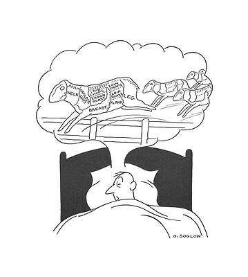 Meat Drawing - New Yorker July 17th, 1943 by Otto Soglow