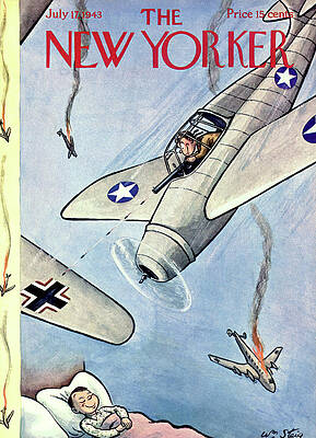 War Painting - New Yorker July 17, 1943 by William Steig