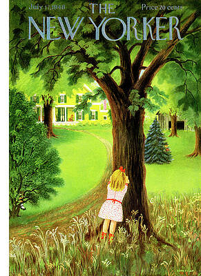 Girl Playing Hide and Seek in Garden Painting