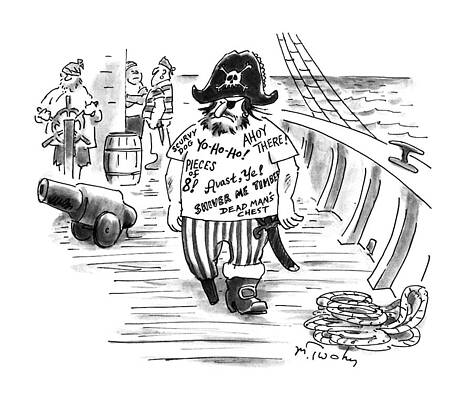 Saying Wall Art featuring the drawing New Yorker July 17th, 1995 by Mike Twohy