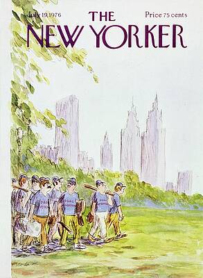Baseball Team Walking in Central Park Painting