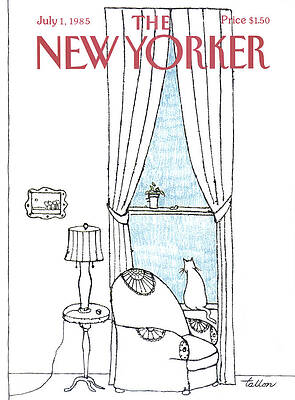 Cat Gazing Out Window Painting