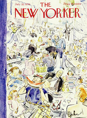 Busy New Yorker Magazine Cover Scene Wall Art
