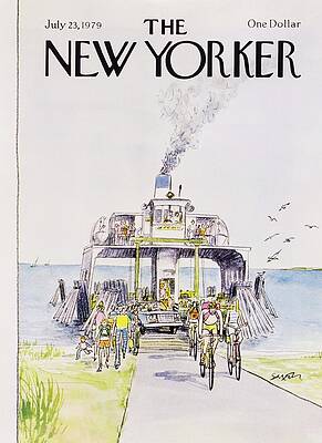 Busy Ferry Arrival Scene Wall Art