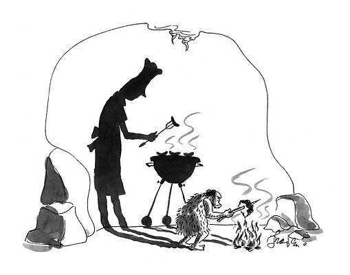 Meat Drawing - New Yorker July 25th, 1994 by Edward Frascino