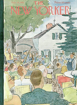 Lawn Painting - New Yorker July 28th, 1951 by Perry Barlow