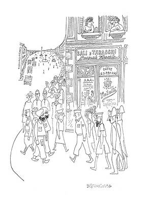 Combat Drawing - New Yorker July 29th, 1944 by Saul Steinberg