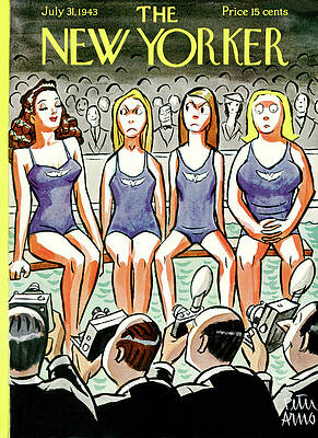 Swim Painting - New Yorker July 31, 1943 by Peter Arno