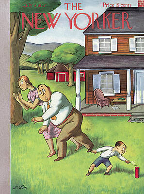 Lighting Wall Art featuring the painting New Yorker July 3, 1937 by William Steig