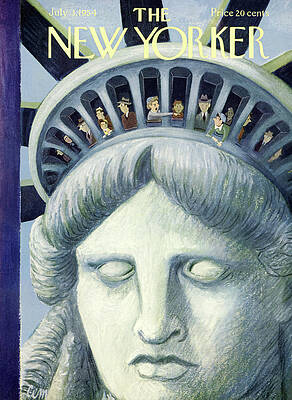 Statue of Liberty with Observers Painting