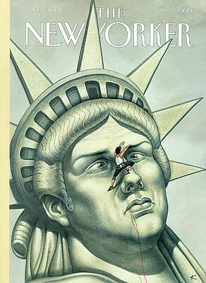Climber on Statue of Liberty Wall Art