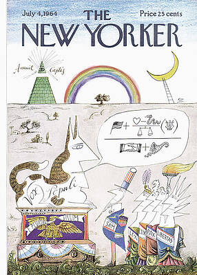 Whimsical New Yorker Cartoon Cover Painting