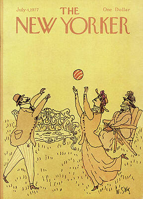 Lawn Painting - New Yorker July 4th, 1977 by William Steig