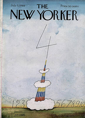 Whimsical Rocket Launch Illustration Print