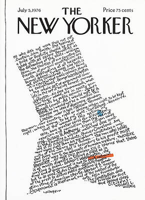 Creative New Yorker Cover Text Design Wall Art