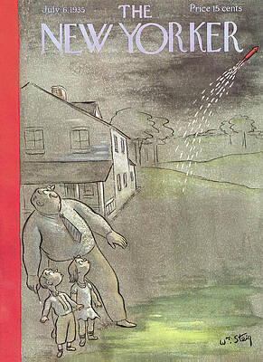 Family Watches Fireworks in the Sky Wall Art