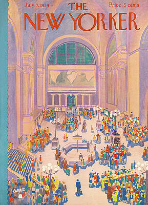 Bustling Grand Hall Scene in 1934 Wall Art