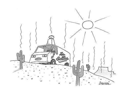 Skeleton Driving Ice Cream Truck Wall Art