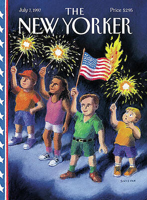 American Flag Wall Art featuring the painting New Yorker July 7th, 1997 by R Sikoryak