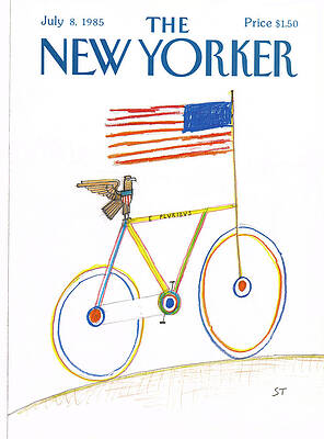 Bicycle with American Flag Wall Art