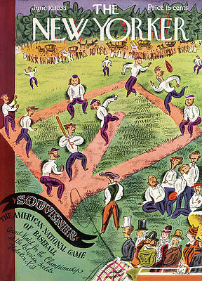 Vintage Baseball Game at New Yorker Painting