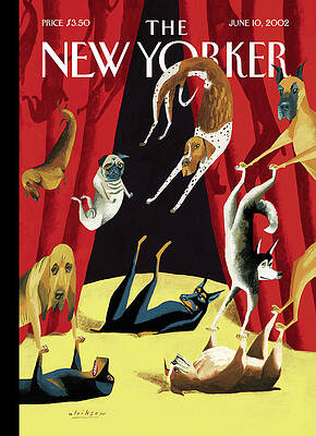 Playful Dogs on Stage Painting