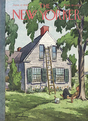 Relaxing by the Country House Painting