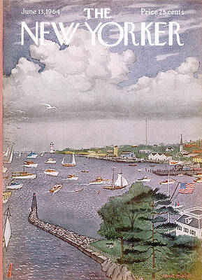 Coastal Harbor and Sailboats Wall Art