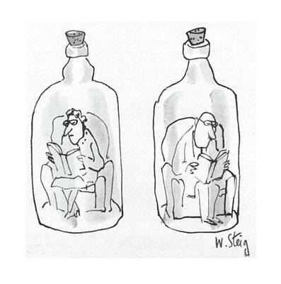 Lonely Wall Art featuring the drawing New Yorker June 15th, 1968 by William Steig