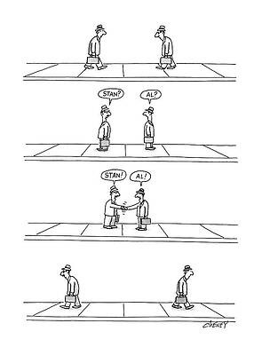 4 Wall Art featuring the drawing New Yorker June 15th, 1987 by Tom Cheney