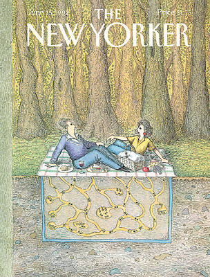 Couple Enjoying a Picnic in the Woods Painting