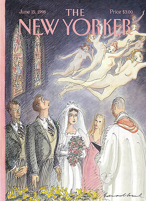 Whimsical Wedding Ceremony with Angels Painting